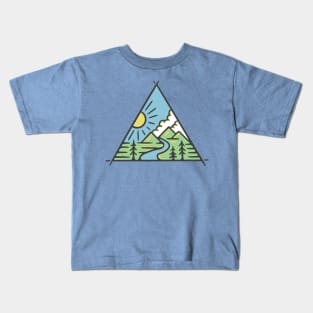 Camping Tent Monoline Kids T-Shirt